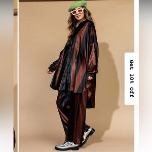 Excellent Condition Dressed in Lala Posh Satin Playsuit in Midnight Carousel